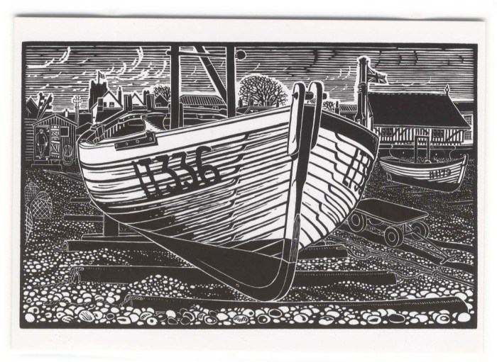 Aldeburgh Beach Boat folding card